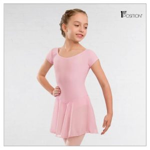 1st Position Voile Skirted Leotard Pink
