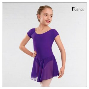 1st Position Voile Skirted Leotard DeepPurple or Bluebell